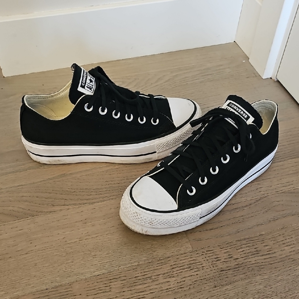 Converse Classic Platform Black and White Sneakers